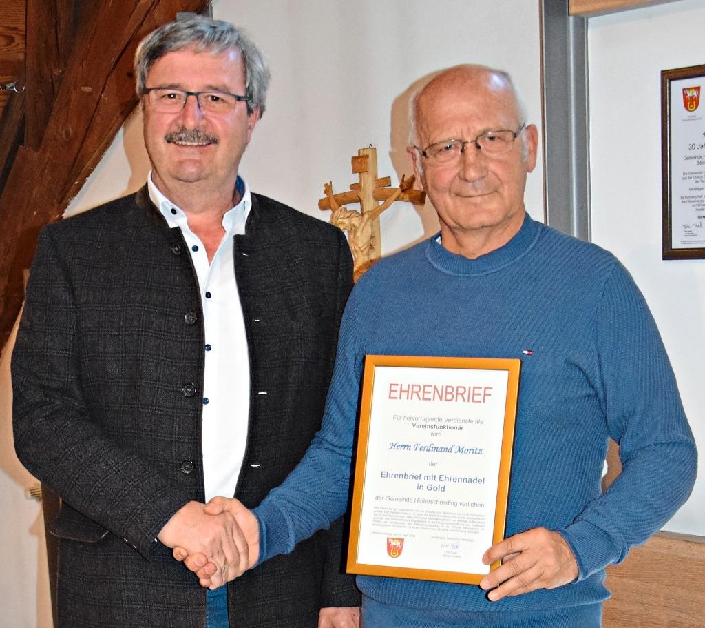 Moritz Ferdinand Roth Ferdinand Moritz bekommt Ehrenbrief