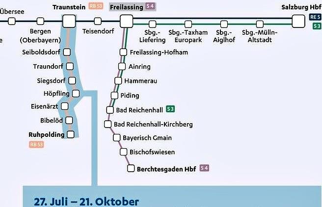 Bahnstrecke gesperrt TraunsteinRuhpolding bis zum 21. Oktober außer