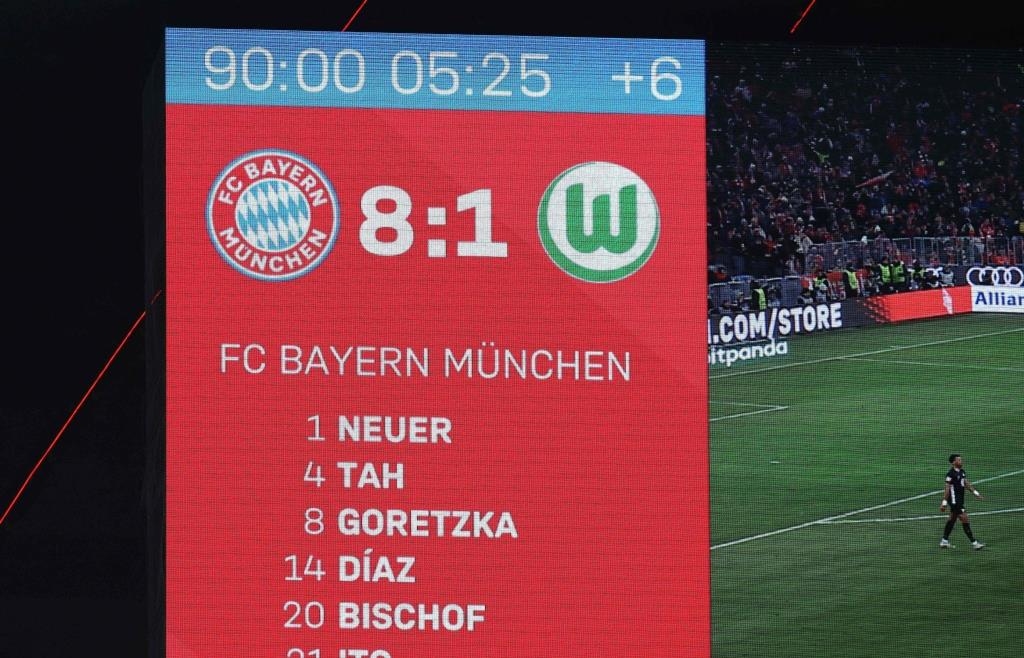 Impressive thrashing: FC Bayern thrashes Wolfsburg 8-1