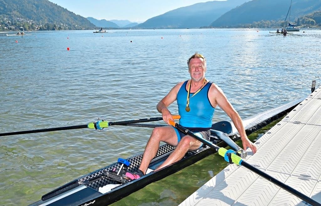 Ruderer des RC Isar gewinnt seine Masters-Klasse im Einer65. Villacher Ruderregatta: Frank Darscheid siegt auf dem Ossiacher See